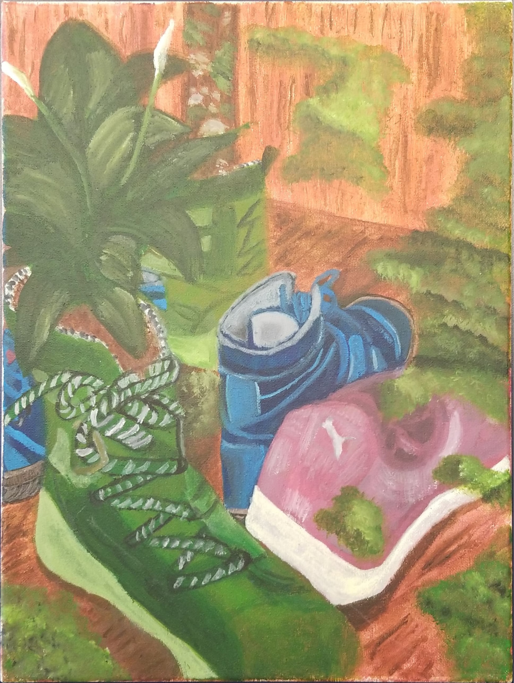 Painting of plants and shoes
