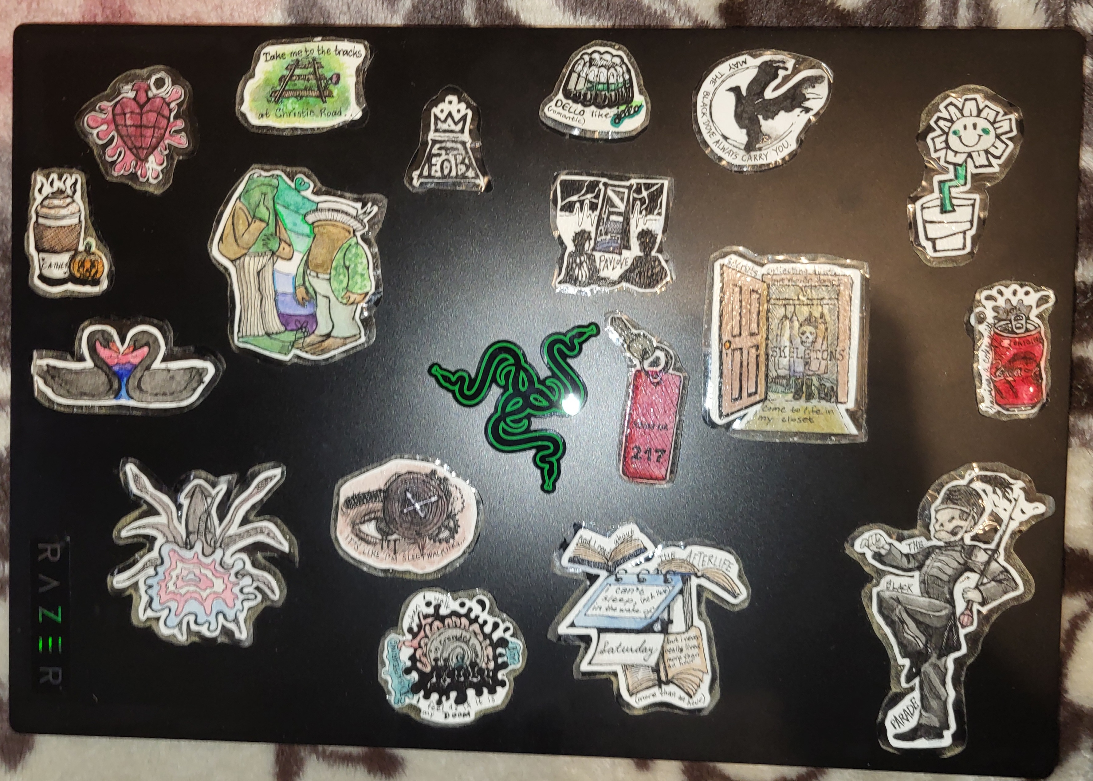 Stickers on a laptop